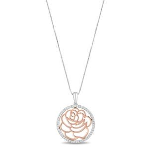 Enchanted Disney Rose Gold & 1/5Cttw Belle Pendant